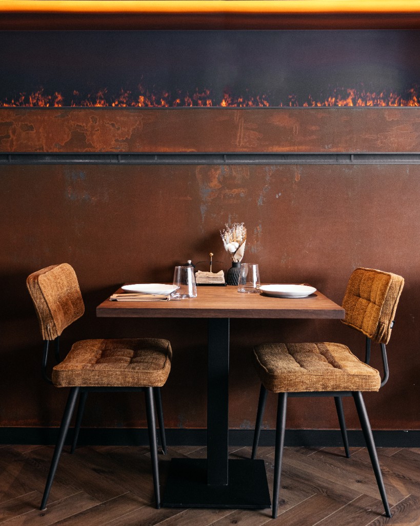 Table for two by the fireplace