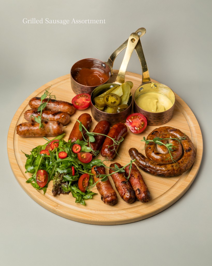 Grilled sausage assortment